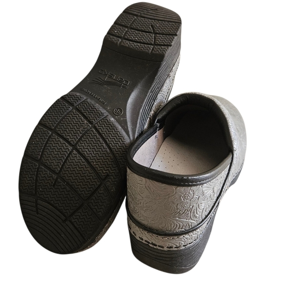 Dansko Shoes Womens 38 LT Pro Wedge Casual Clogs Gray Leather Comfort Slip On - Picture 3 of 8